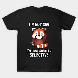 Cute Red Panda Socially Selective Funny Irony T-Shirt